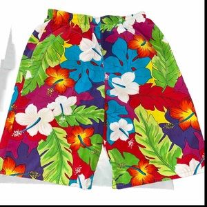 Vtg 32/34 California Shores SHORTS HAWAIIAN STYLE 1479 bright Colors COTTON mens